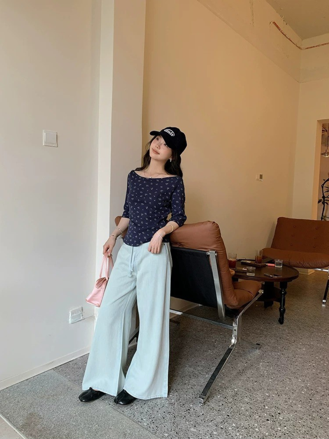 ソフトデニムワイドパンツ