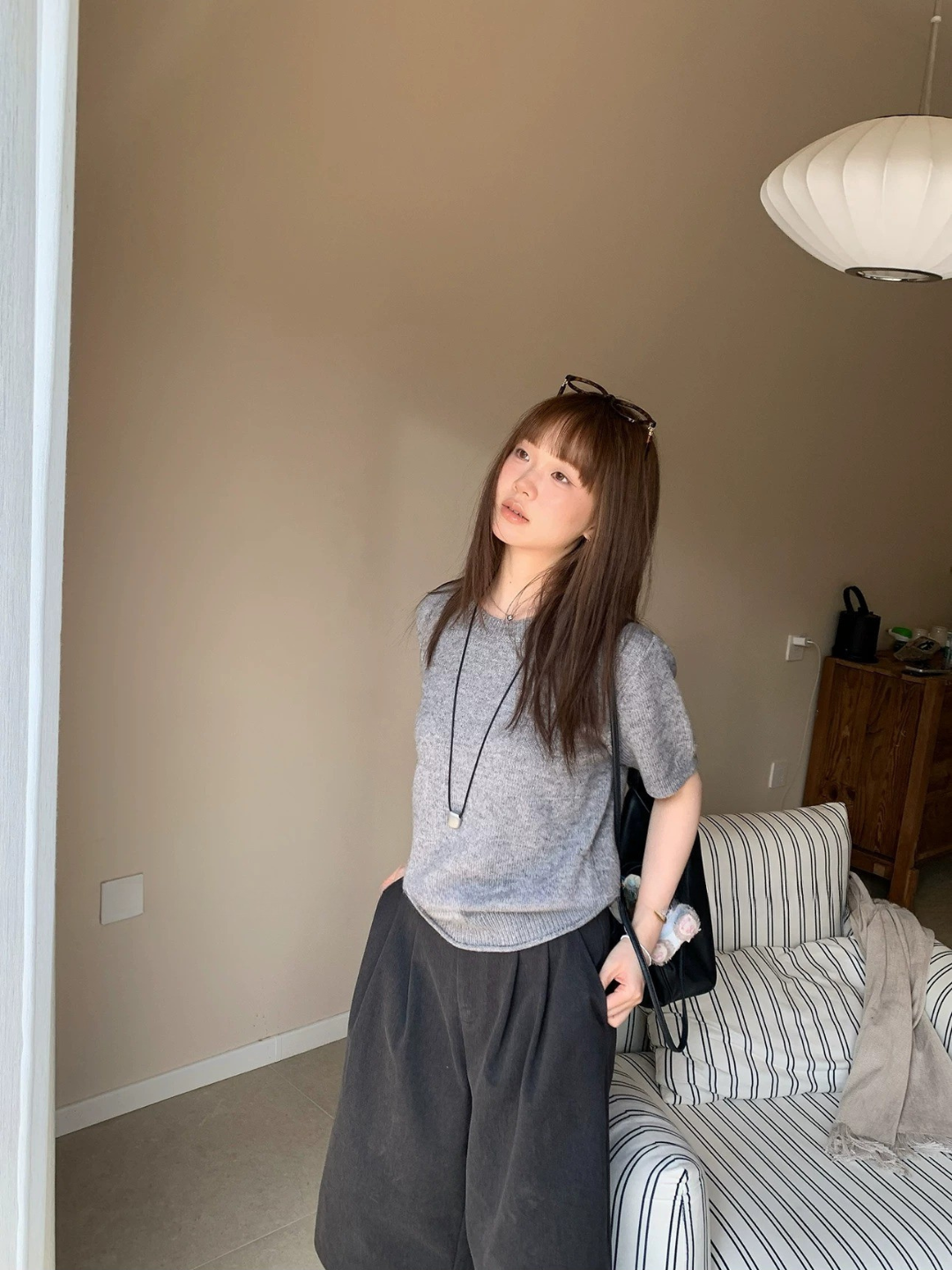 ふわりメリノ半袖ニット