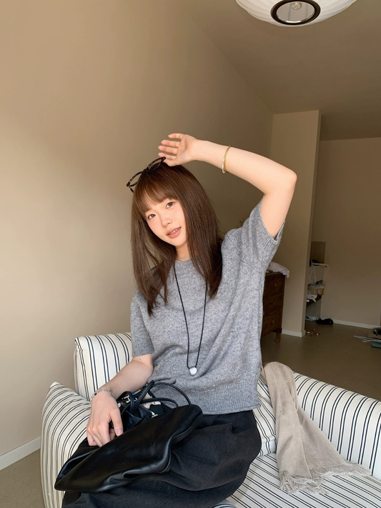 ふわりメリノ半袖ニット
