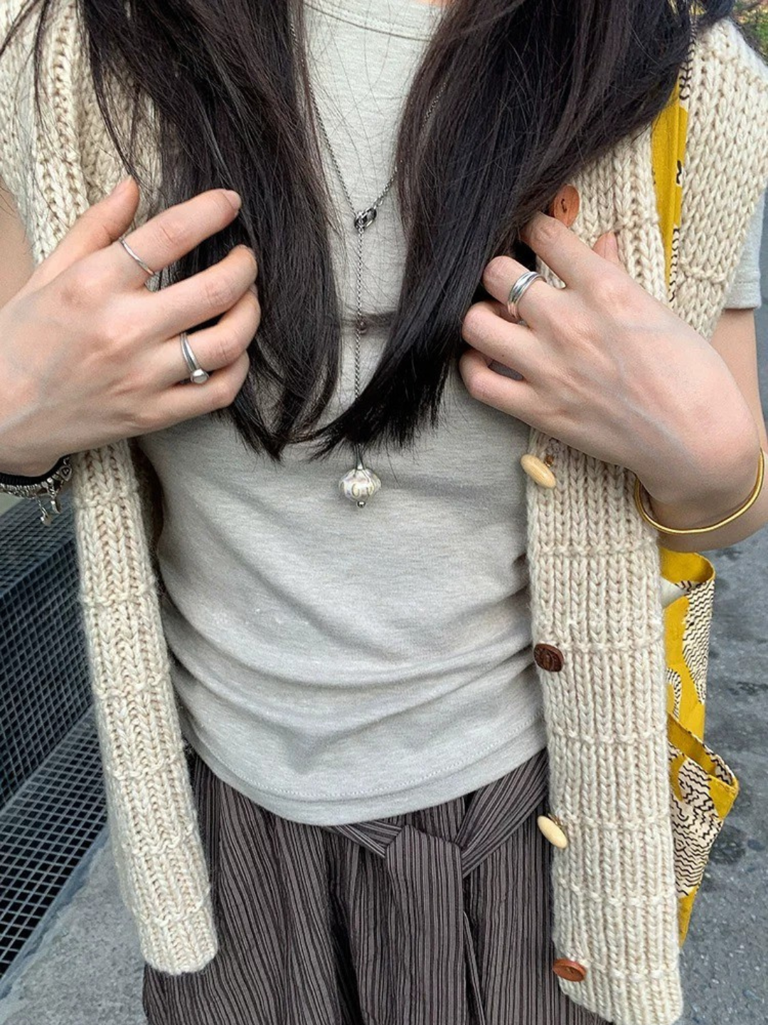 レトロニットベスト