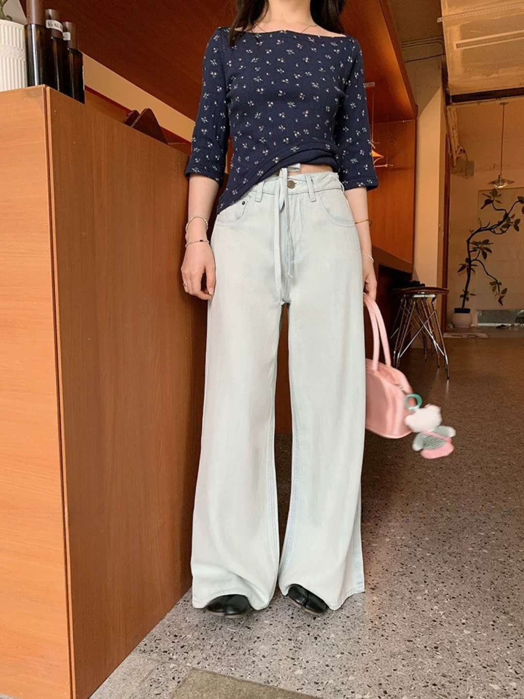 ソフトデニムワイドパンツ