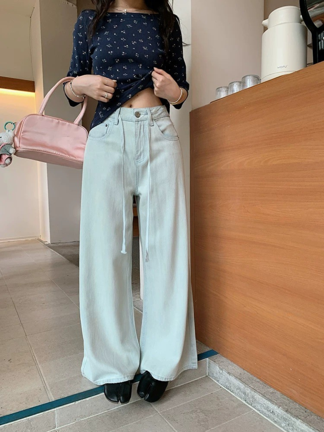 ソフトデニムワイドパンツ