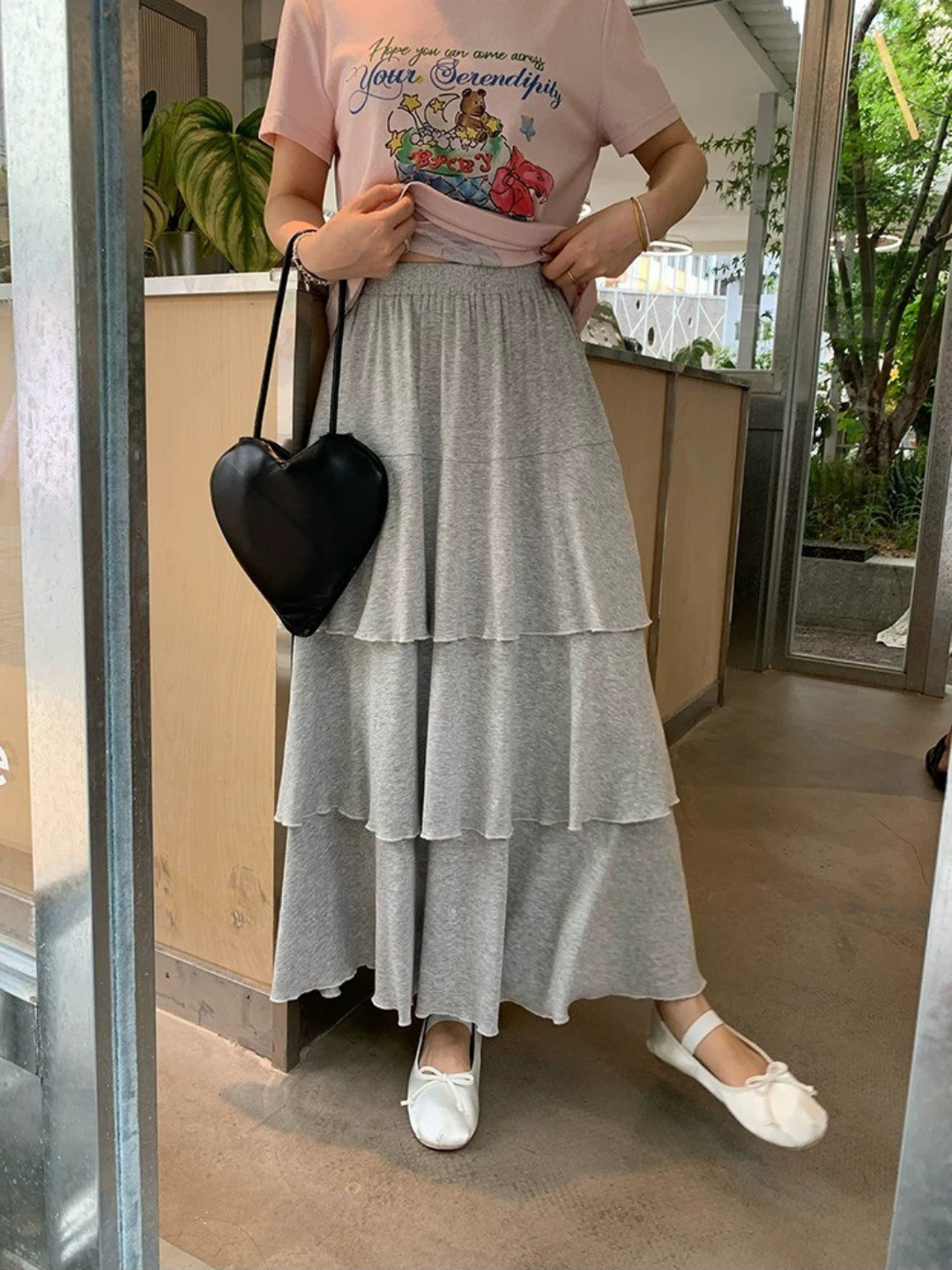 ナチュラルティアードロングスカート