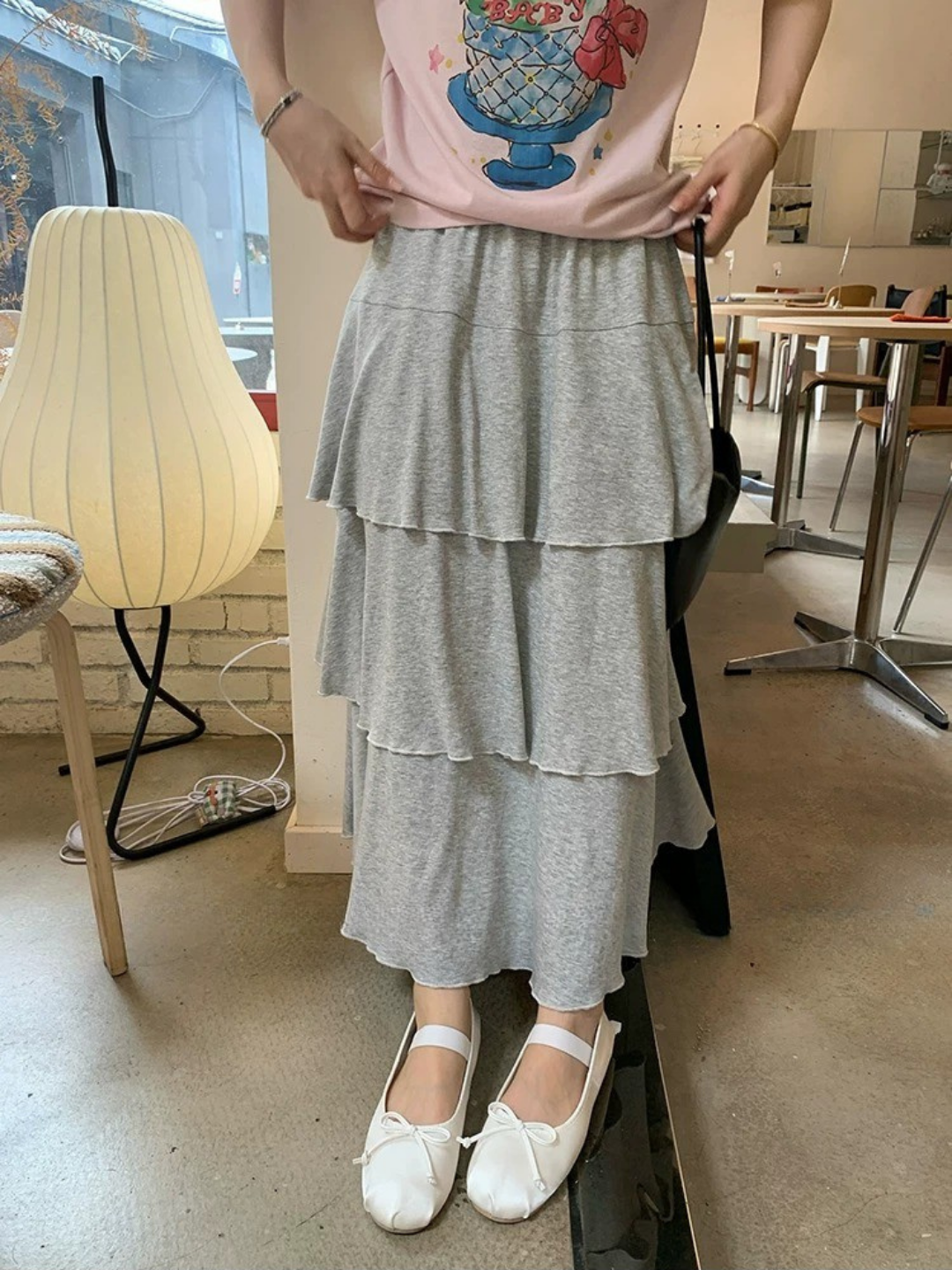 ナチュラルティアードロングスカート