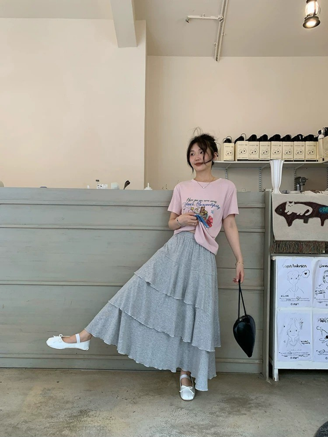 ナチュラルティアードロングスカート