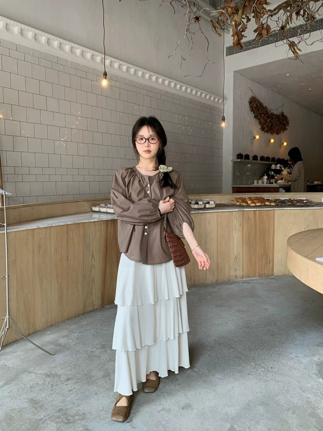 ナチュラルティアードロングスカート