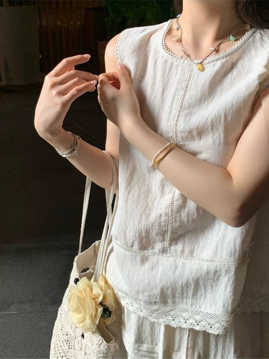 刺繍トップス＆ロングスカートセット