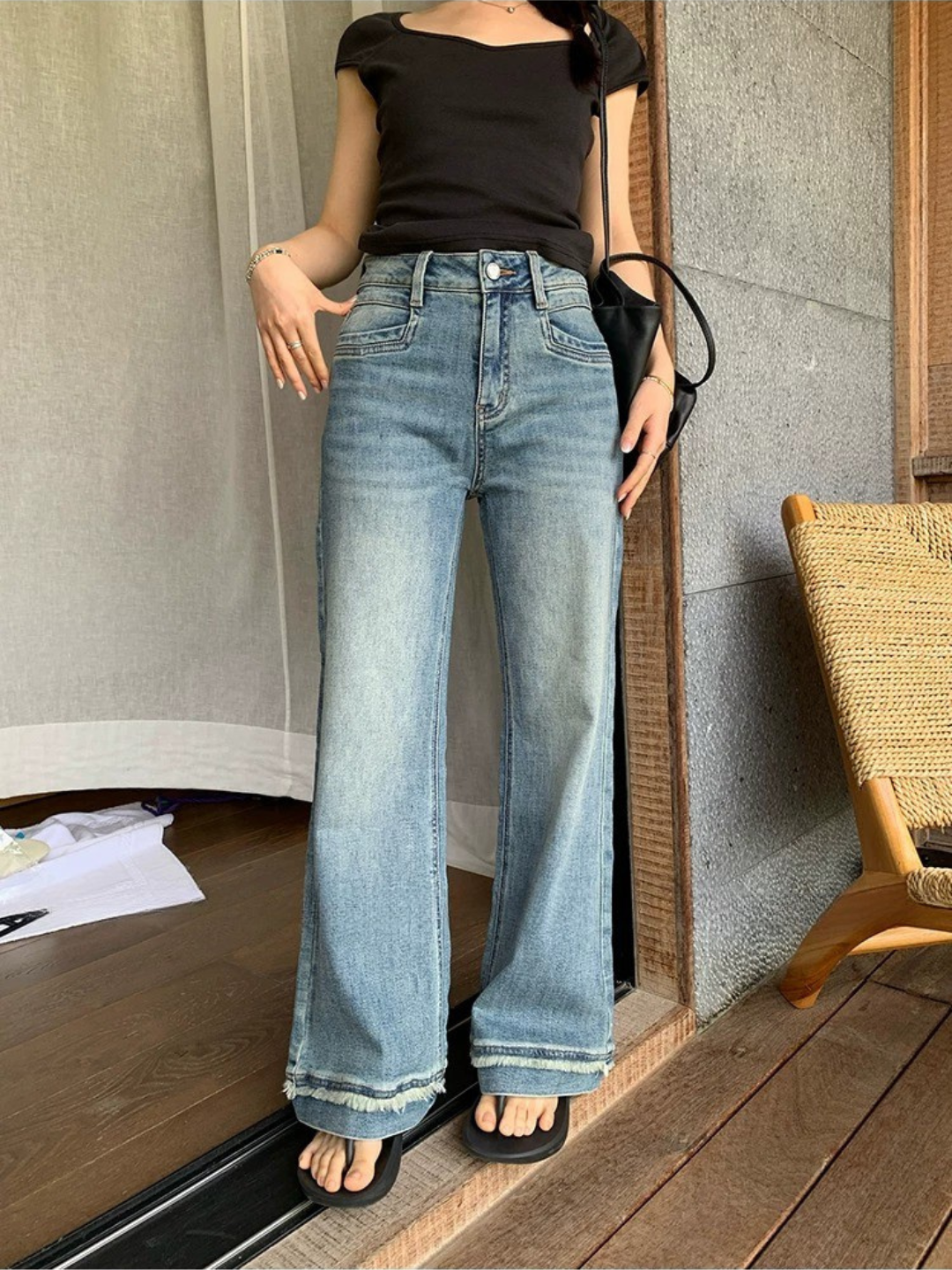 ストレートデニムパンツ