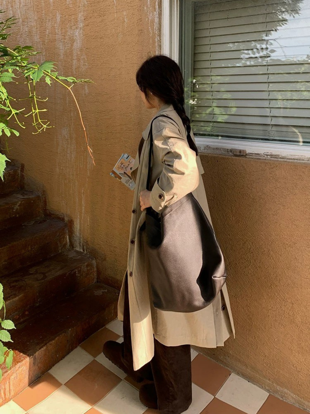 エフォートレス ロングトレンチコート