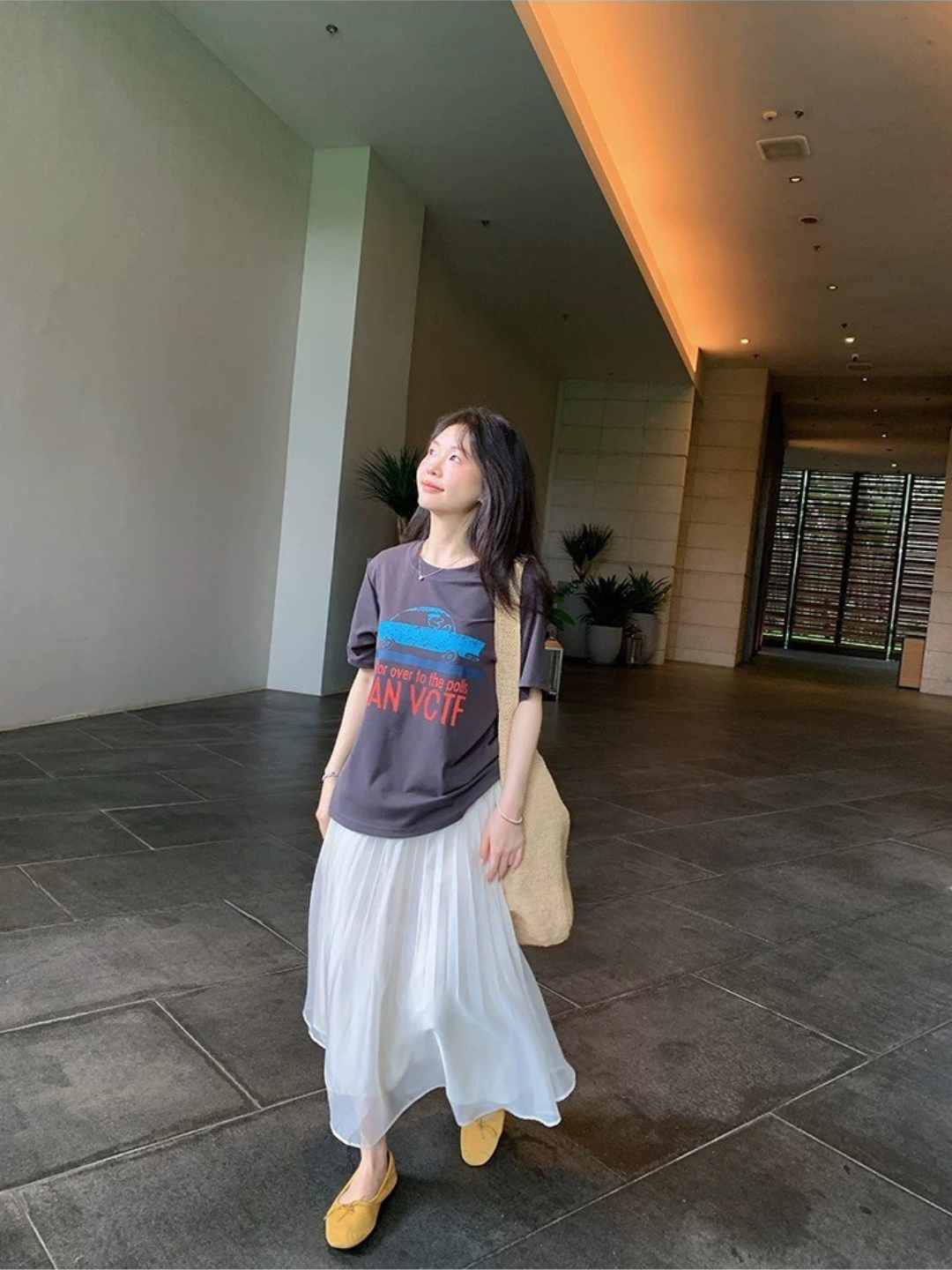 シアーラメプリーツロングスカート