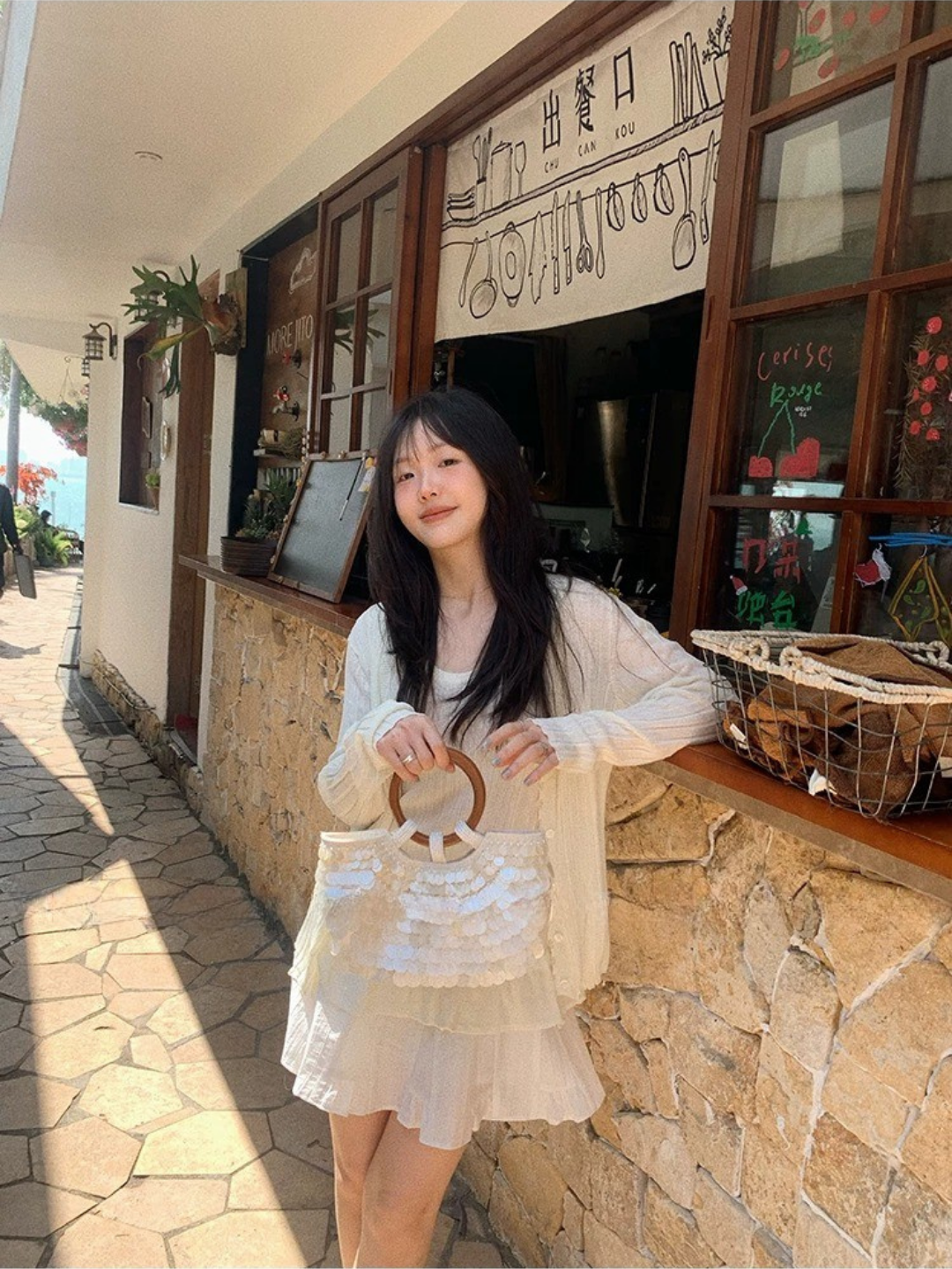 フリルニットカーディガン＆タンクトップセット