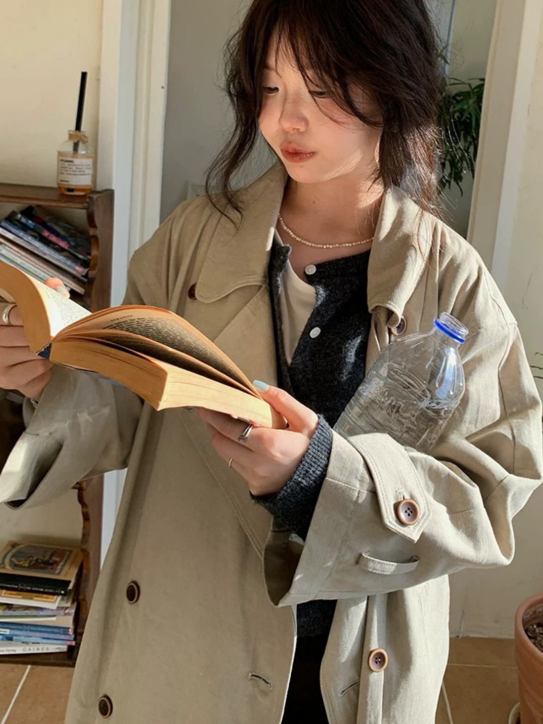 エフォートレス ロングトレンチコート