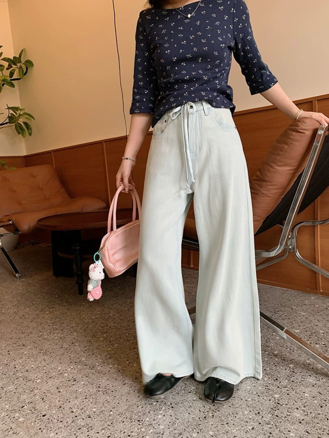ソフトデニムワイドパンツ